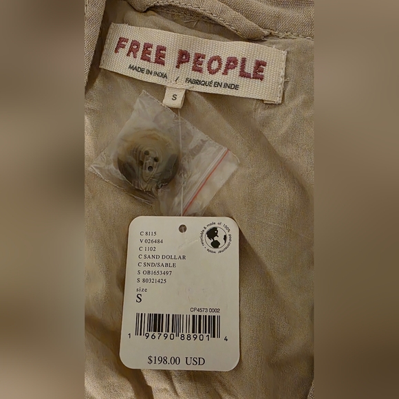 Free People Rory Duster Sand Dollar Trench Coat Size Small NWT **Missing Belt*** - Picture 9 of 14